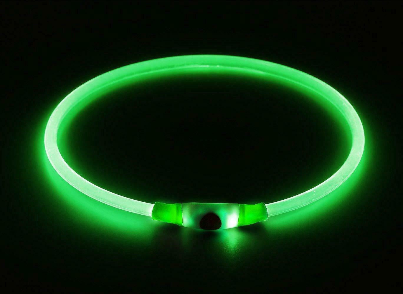 RECHARGEABLE LED PET GLOW COLLAR Night Safety Adjustable Flash Light-Up for Dog