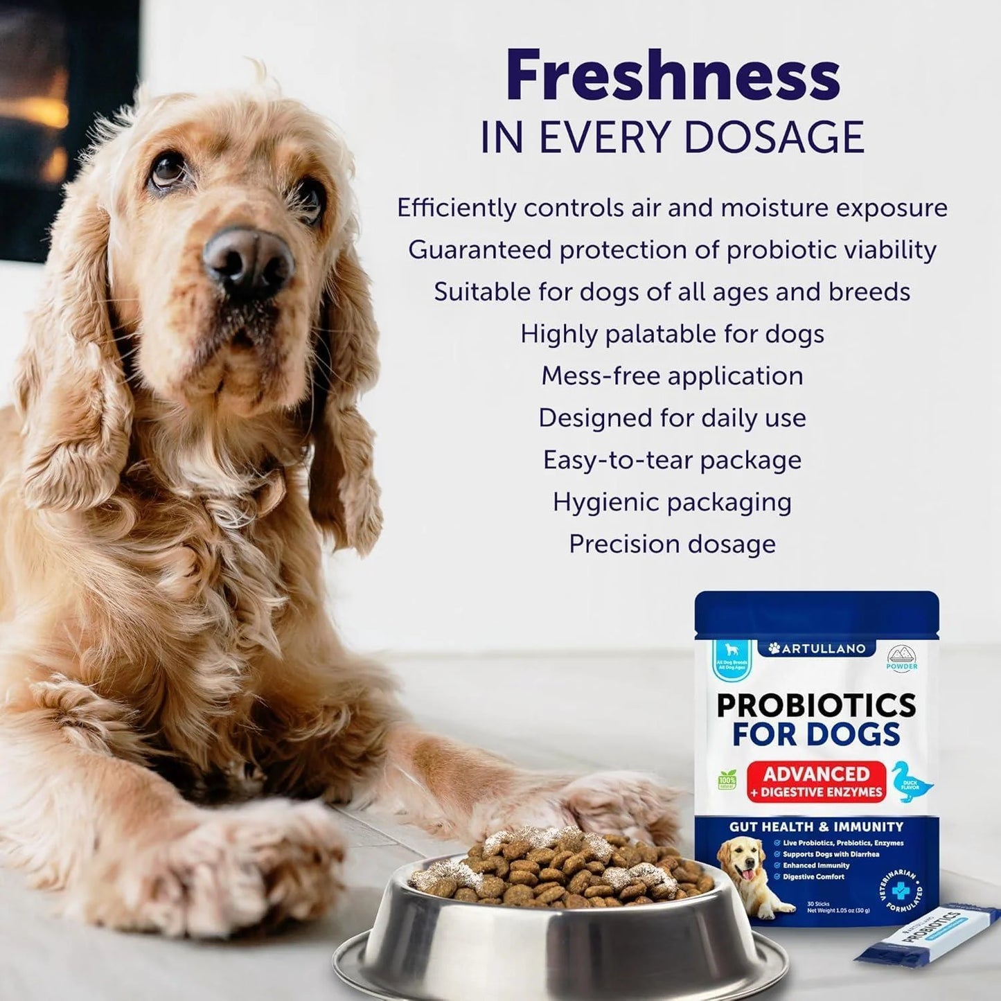 Probiotic Powder for Dogs Support Gut Health Itchy Skin Allergies Immunity