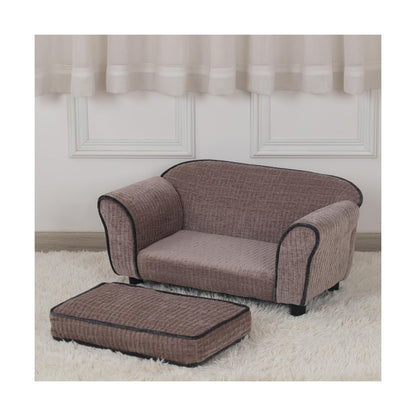 Pet Sofa/Dog Bed with Luxury Striped Fleece Pet Bed Animal Sleeping Bed Small...