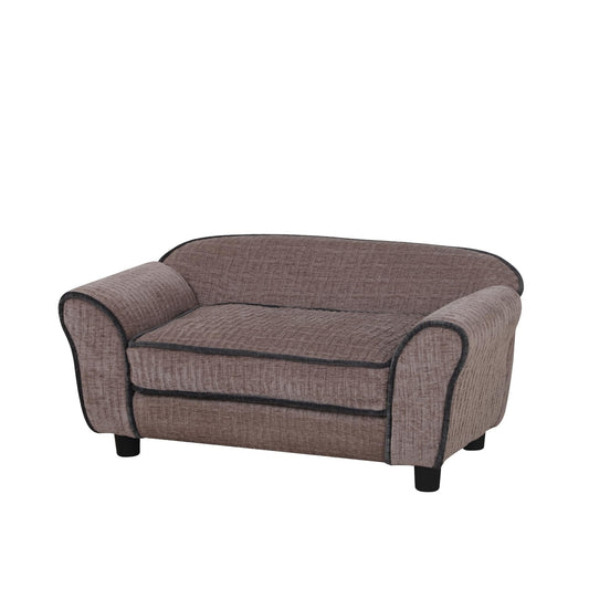 Pet Sofa/Dog Bed with Luxury Striped Fleece Pet Bed Animal Sleeping Bed Small...