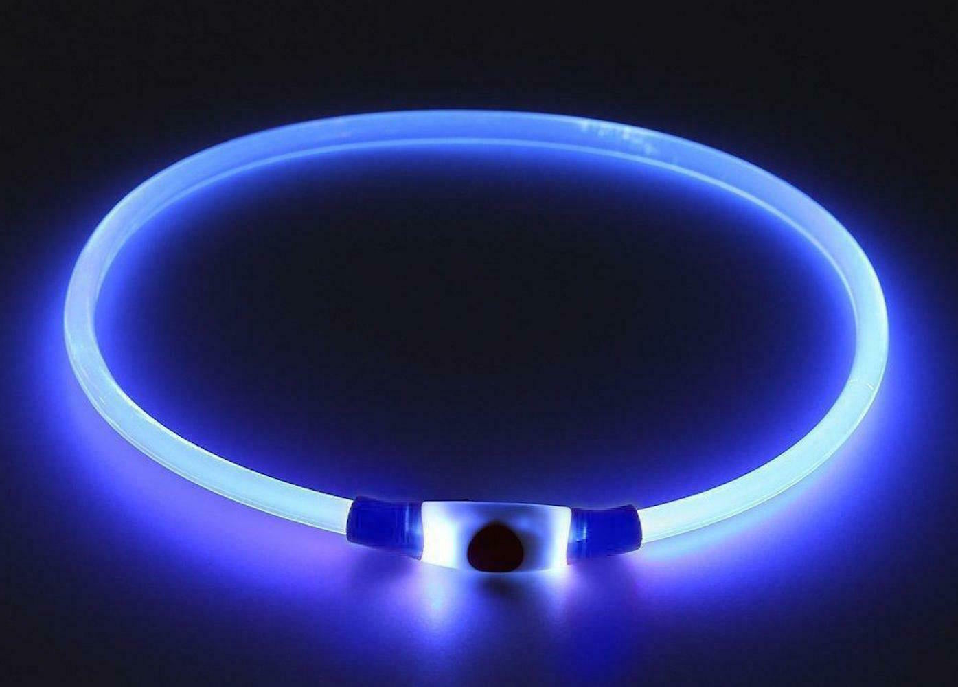RECHARGEABLE LED PET GLOW COLLAR Night Safety Adjustable Flash Light-Up for Dog